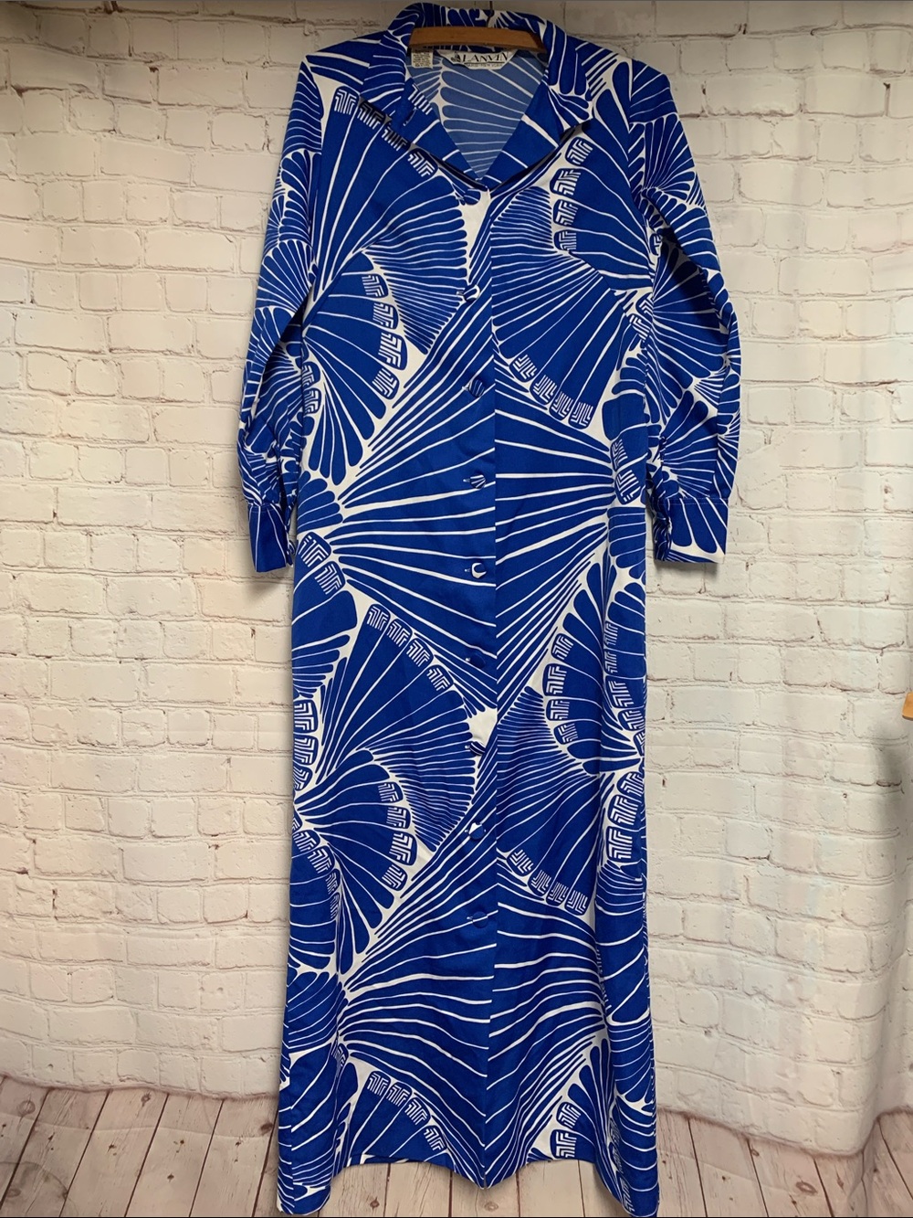 RARE Vintage Lanvin Retro Mod MCM 70s Maxi Dress Size 12 USA